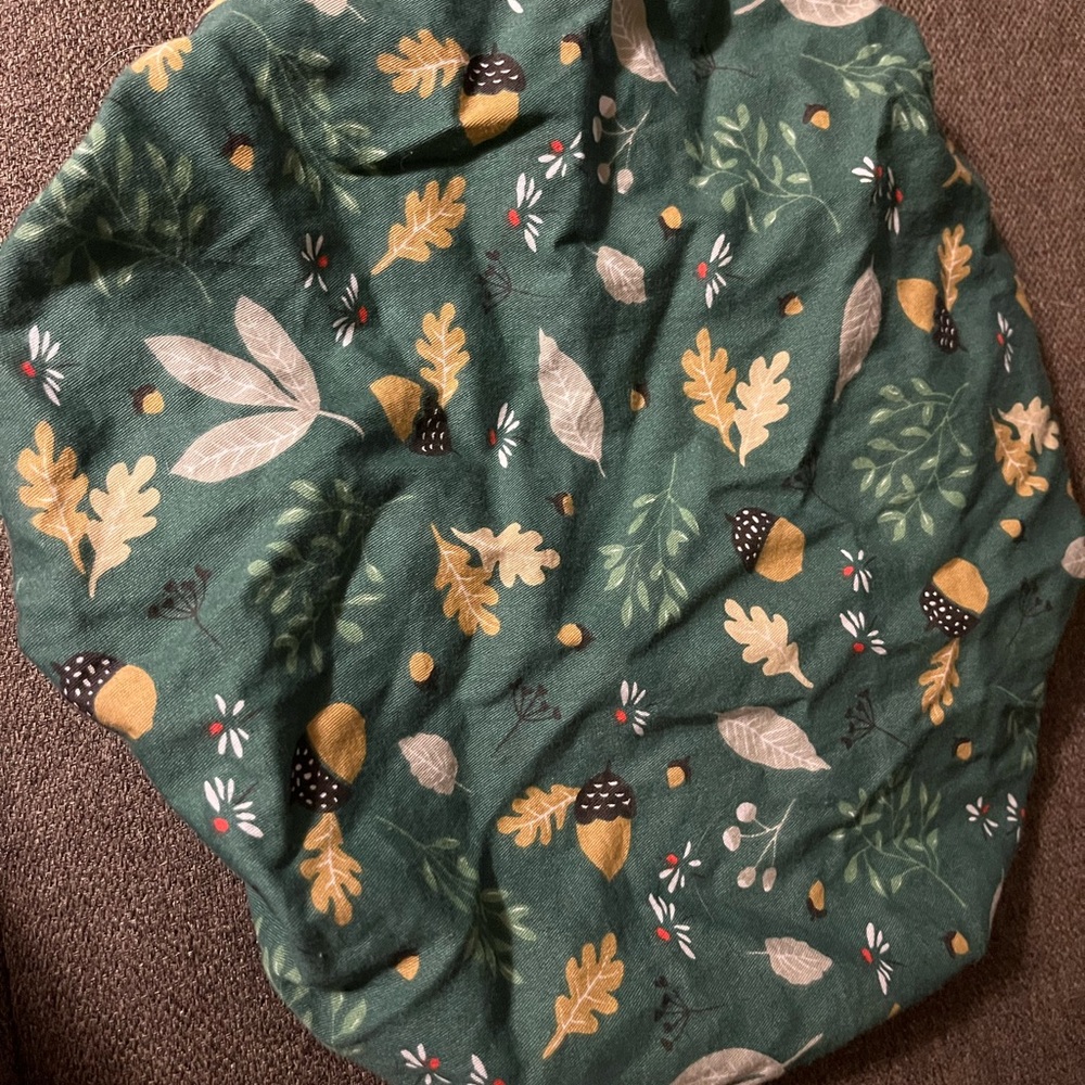Green Leaf and Acorn Patterned scrub cap